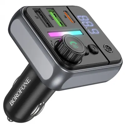 FM-модулятор BOROFONE BC50 Ascenso PD20W QC3.0 car BT FM чорний
