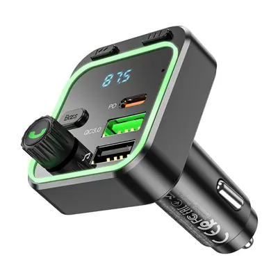 FM-модулятор BOROFONE BC53 Highway PD20W QC3.0 чорний