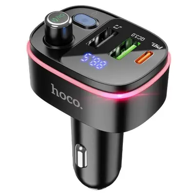 FM-модулятор HOCO E62 2USB PD20W QC3.0 bluetooth 5.0 чорний