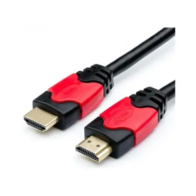 Кабель ATCOM HDMI - HDMI VER2.0 10.0m Red/Gold 24910