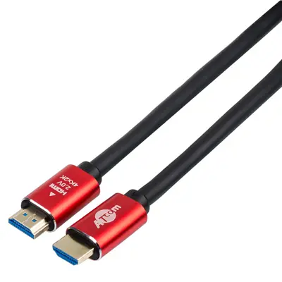 Кабель ATCOM HDMI - HDMI 3.0m VER 2.0 4K Red/Gold 24943