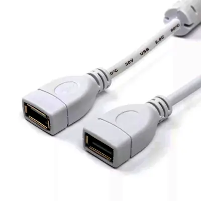 Кабель ATCOM USB AF - USB AF 1.8m white 15647