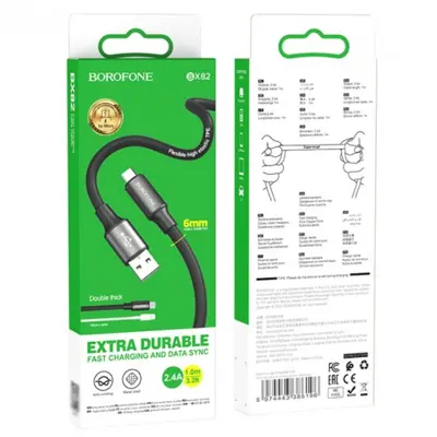 Кабель BOROFONE USB AM>Micro BX82 2.4A/1m білий