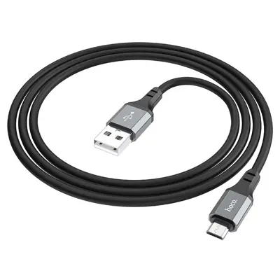 Кабель HOCO X86 USB - Micro silicone data cable 2,4A 1m чорний