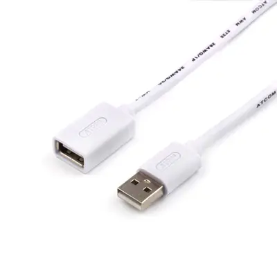 Кабель подовжувач ATCOM USB AM - USB AF 0.8m white 3788