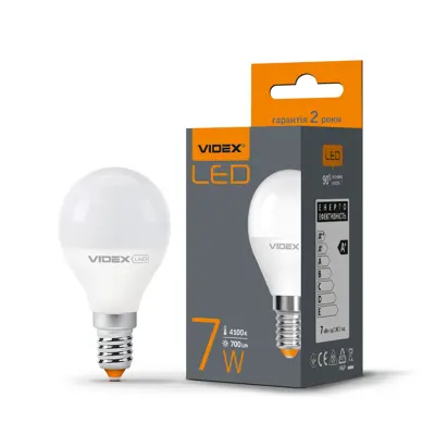 LED лампа VIDEX G45e 7W E14 4100K 220V
