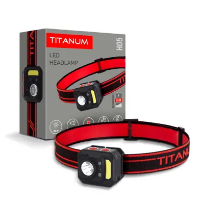 Ліхтарик налобний TITANUM TLF-H05 XPE+COB, 5режимів, 250Lm, USB-C