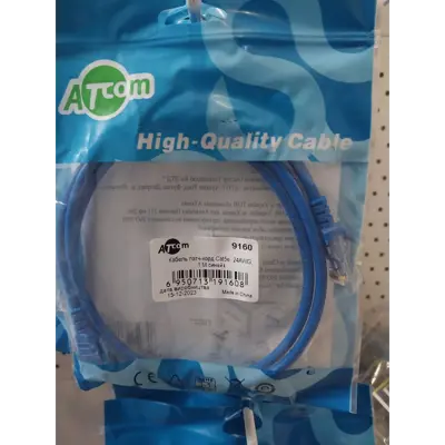 Патч-корд ATCOM RJ45 - RJ45 UTP Cat.5e 1m blue 9160