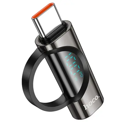 Перехідник HOCO UA32 TYPE-C AM >TYPE-C AF 100W Black