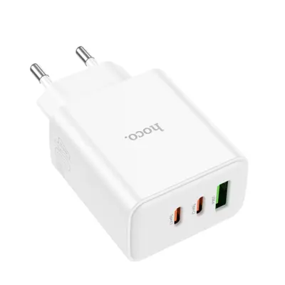 Зарядне HOCO C126A Pure USB 2 Type-C PD40W QC3.0 біле