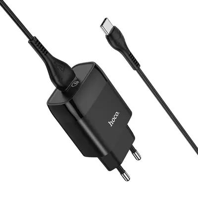 Мережеве зарядне HOCO C72Q Glorious 1USB QC3.0 18W кабель Type-C Black