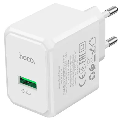 Зарядне HOCO CS12A 1USB 3A 18W QC3.0 White