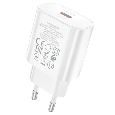 Зарядне HOCO N22 PD25W (Type-C 25W) з кабелем Type-C біла