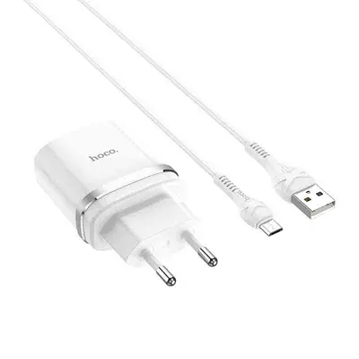 Зарядне Hoco C12Q Smart 1USB 3A QC3.0 18W White кабель Micro