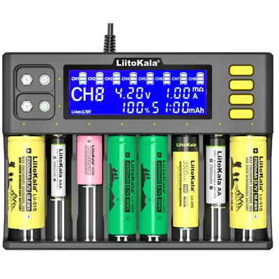 Зарядне LiitoKala Lii-S8 для 1-8 елементів Ni-Mh, Li-Ion, Li-Fe