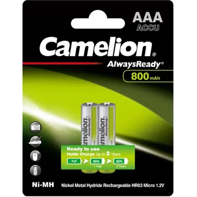 Акумулятор CAMELION Always Ready Ni-MH ААА R03 800 mAh  2bl