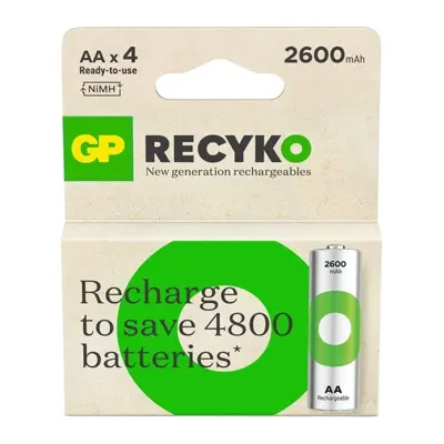 Акумулятор GP ReCyko Ni-MH AA HR06 1.2V 2600mAh 4BL