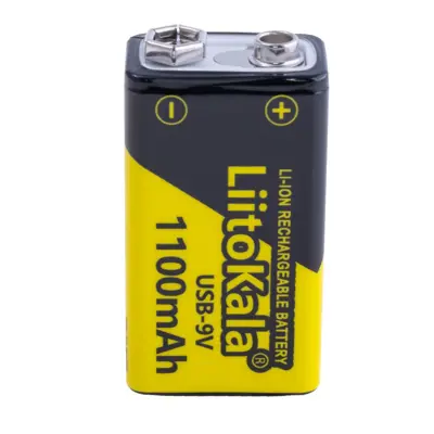 Акумулятор крона LiitoKala Li-Ion 9V 1100mAh, зарядка від USB Type-C