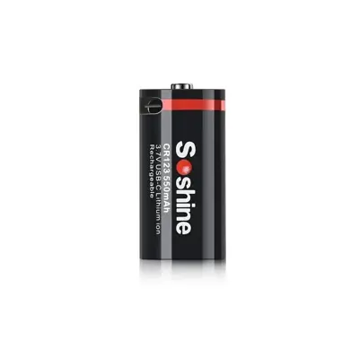 Акумулятор літієвий Soshine 16340 cr123 3,6V 550mAh з захистом, зарядка від Type-C