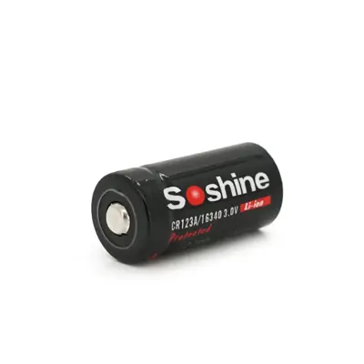 Акумулятор Літієвий Soshine CR123/16340-3.0V 700mAh, Protected, напруга 3.0В як у CR123 батарейки
