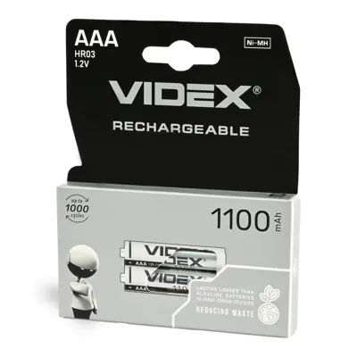 Акумулятор VIDEX Ni-MH AAA HR03 1100mAh 2BL