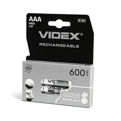 Акумулятор VIDEX R03 600 mAh Ni-MH 2BL