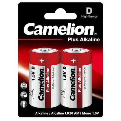 Батарейка CAMELION LR20 2 BL Plus Alkaline