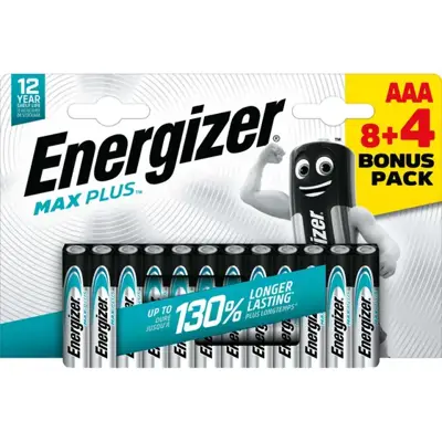 Батарейка ENERGIZER MAX PLUS LR03 AAA blister 8+4