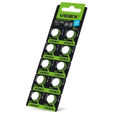 батарейка лужна Videx AG 12/LR43 BLISTER CARD 10 pcs