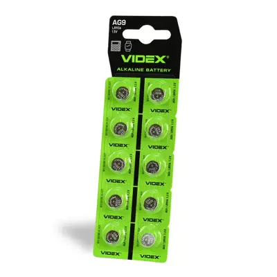 батарейка лужна Videx AG 9 (LR936) BLISTER CARD 10 pcs