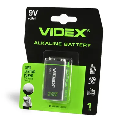 Батарейка Videx 6LR61 9V 1BL