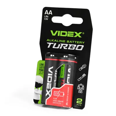Батарейка Videx АА LR06 Turbo 2bl