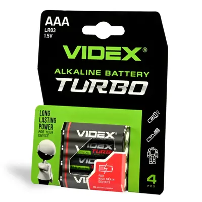 Батарейка Videx LR03 Turbo 4BL