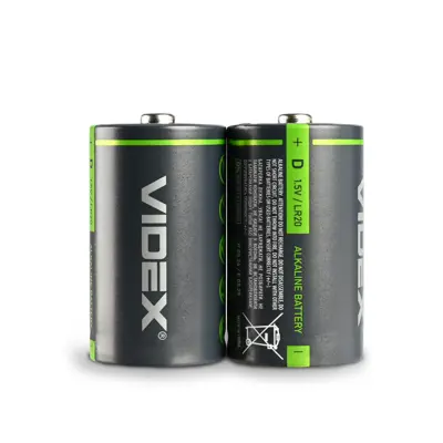 Батарейка Videx LR20 2шт shrink