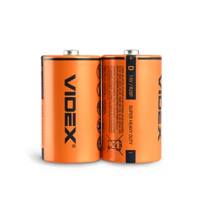 Батарейка Videx R20 2шт shrink