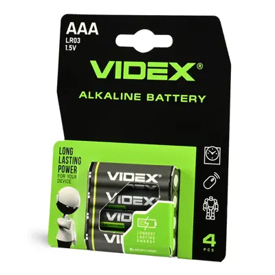 Батарейки Videx LR03 AAA 4bl