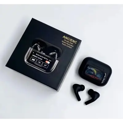 bluetooth гарнітура (TWS, AirDots ) AirPods A9 Pro TouchScreen ANC/ENC Black