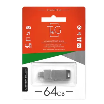 флеш-драйв T&G 008 64GB USB+iPhone 3.0 металева