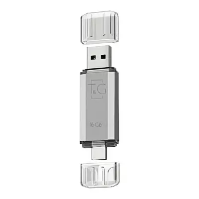флешка T&G 009 16GB USB+Type-C 3.0 Star срібло