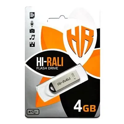 Флешка Hi-Rali 4GB Fit срібло металева