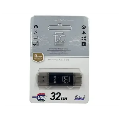 флешка T&G 009 32GB USB+Type-C 2.0 чорна
