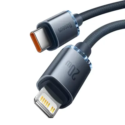 Кабель Baseus Type-C to Lightning Crystal Shine Data PD20W 1,2m Black CAJY000201