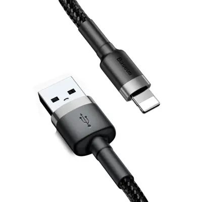 Кабель Baseus USB - Lightning Cafule 2,4A, 1m.Black-grey CALKLF-BG1