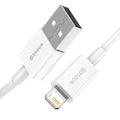 Кабель Baseus USB - Lightning Data, 2.4A, 1.5m, White CALYS-B02