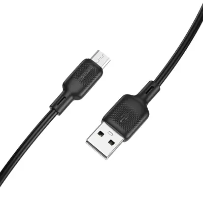 Кабель BOROFONE BX113 USB - Micro Lenny silicone 2.4A 2m black