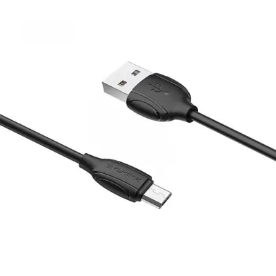 Кабель BOROFONE BX19 USB - Micro Benefit 2.4A 1m чорний
