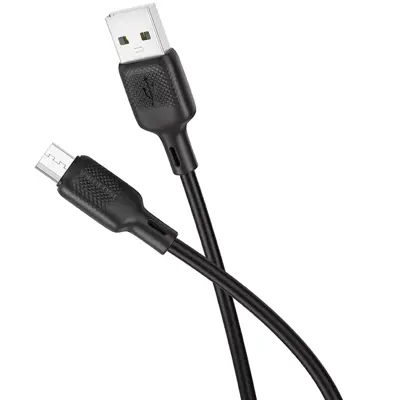 Кабель BOROFONE USB to Micro BX113 Lenny silicone 2.4A 1m black