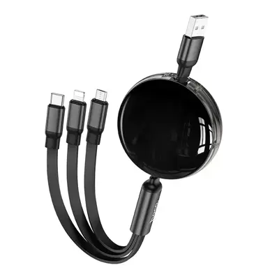 Кабель HOCO Type-C to Type-C+Micro+lightning  X78 Easy pull storage