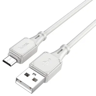 Кабель HOCO X101 USB to Micro silicone 2,4A 1m білий