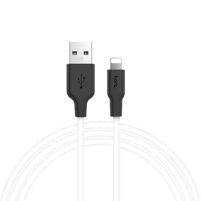 Кабель HOCO X21 Silicone USB to Lightning 2,1A 2m. Black&white